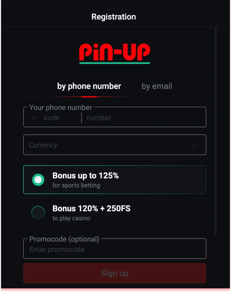 pin-up bet register